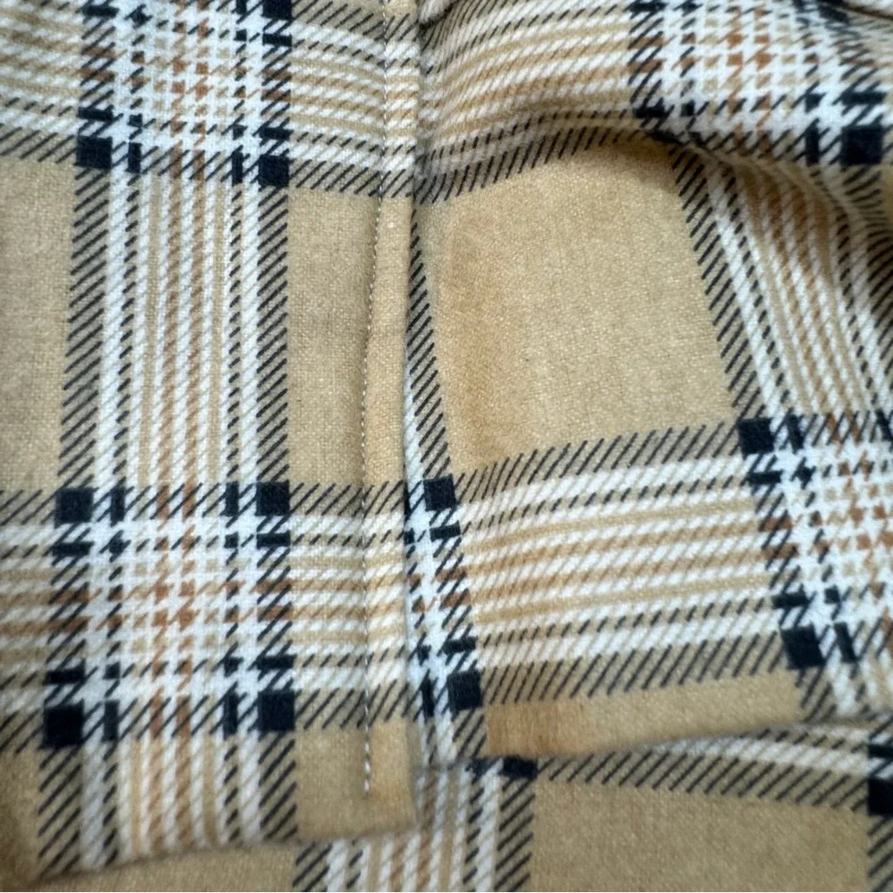 NWOT, Handmade Plaid Tan Flannel Infinity Scarf, Unisex, Soft flannel